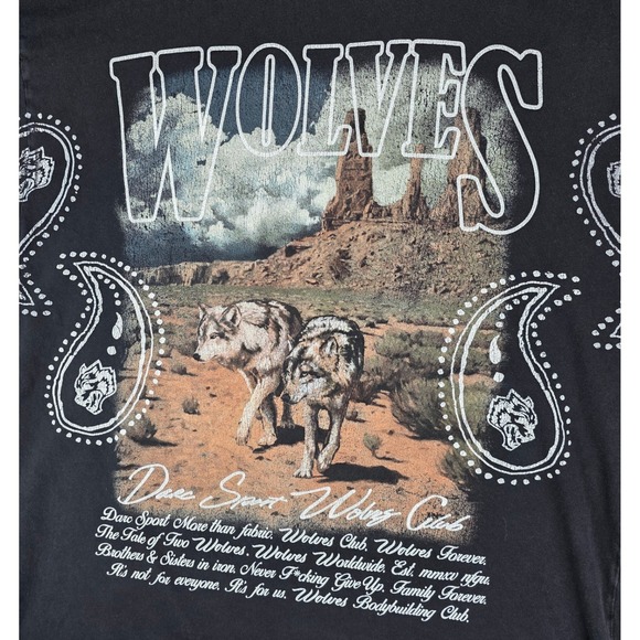 Darc Sport Wolves Club Premium Vintage T-Shirt Black Large Paisley 583/1000 - Picture 2 of 7